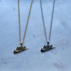 NIKE with Swoosh Thin Chain Necklace Bundle - Gold & Silver Plated - His & Hers